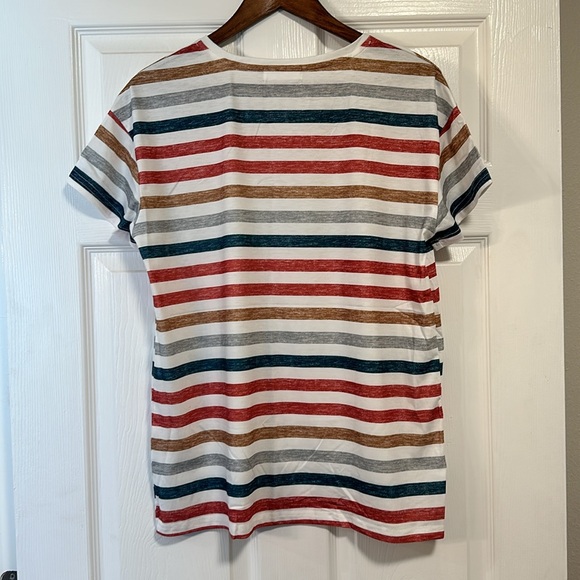 Liam & Co. Striped Short Sleeve Multi colored Shirt - Picture 2 of 6